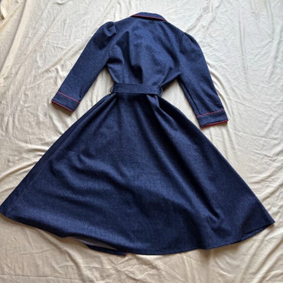 UVM Collection | Dark Wash Denim Midi Shirt Dress | Size L - Picture 3 of 5